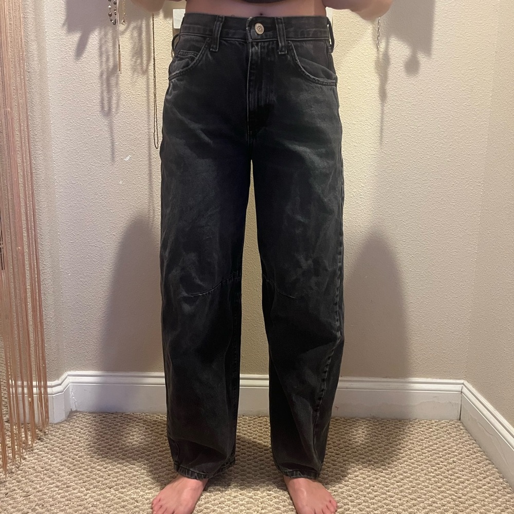 mid rise black jeans